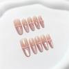 Romantic Cat-eye Peach Pink French Manicure Patches Pearl Bow Love Wear Manicure 10 Pieces Of Manicure