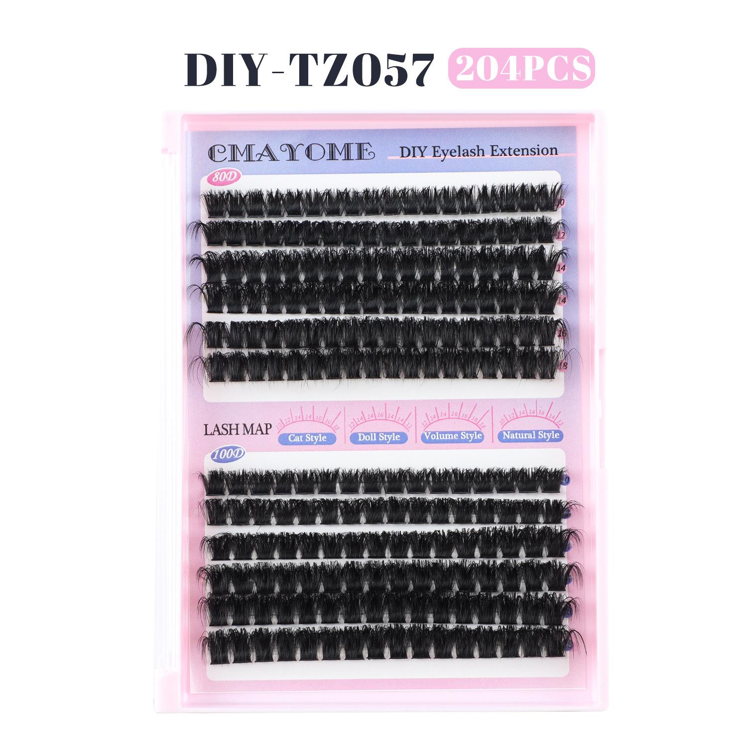 

Diy Color False Eyelashes Single Tuft Hair 80 + 100D Thick False Eyelashes With Glue Tool Set