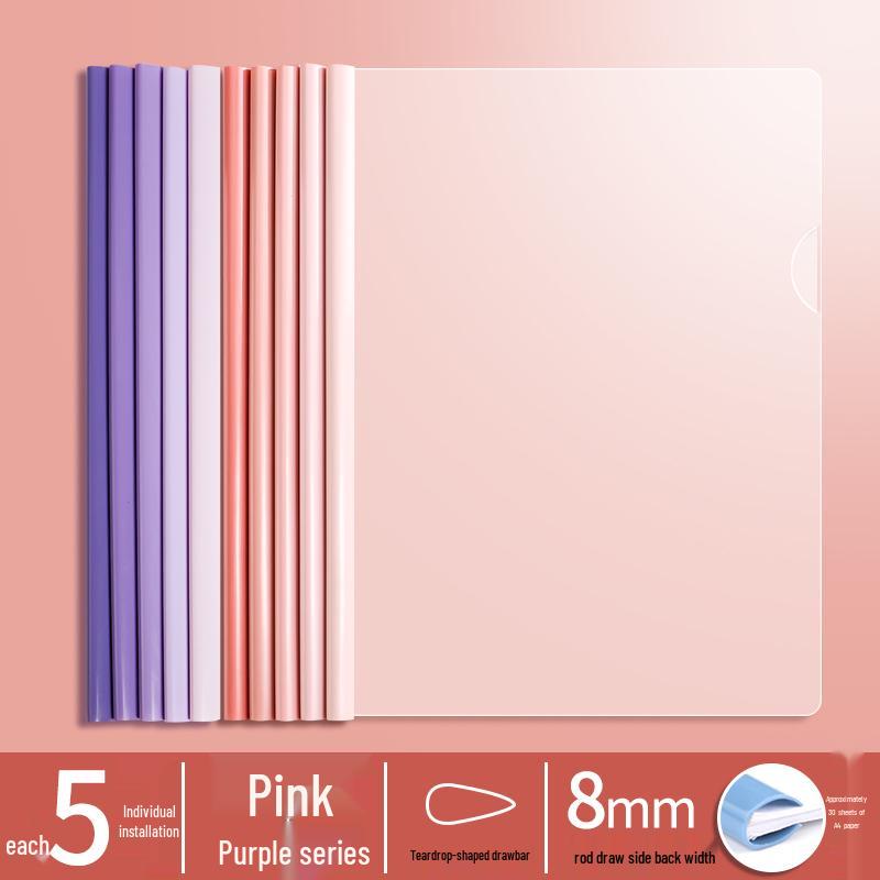 A4 Morandi Gradient Thickened Transparent Document Folder for Students
