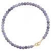 Retro Style Women's Natural Iolite Bracelet with 3mm Faceted Beads - Elegant Crystal Beaded Gift