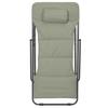 FOLDABLE DECK CHAIR Grue KHAKI adjustable backrest with cushion