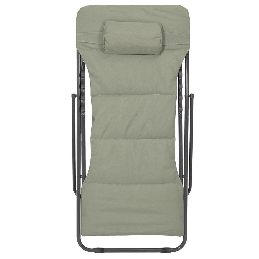 FOLDABLE DECK CHAIR Grue KHAKI adjustable backrest with cushion