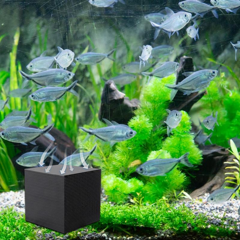 Aquarium Water Purifier Cube Structure Activated Charcoal Block Carbon Filter Cube Fish Tank Accessories