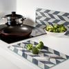 Glass Decorative Serving Boards for Snacks Chevron Pattern 2X30X52 Cm