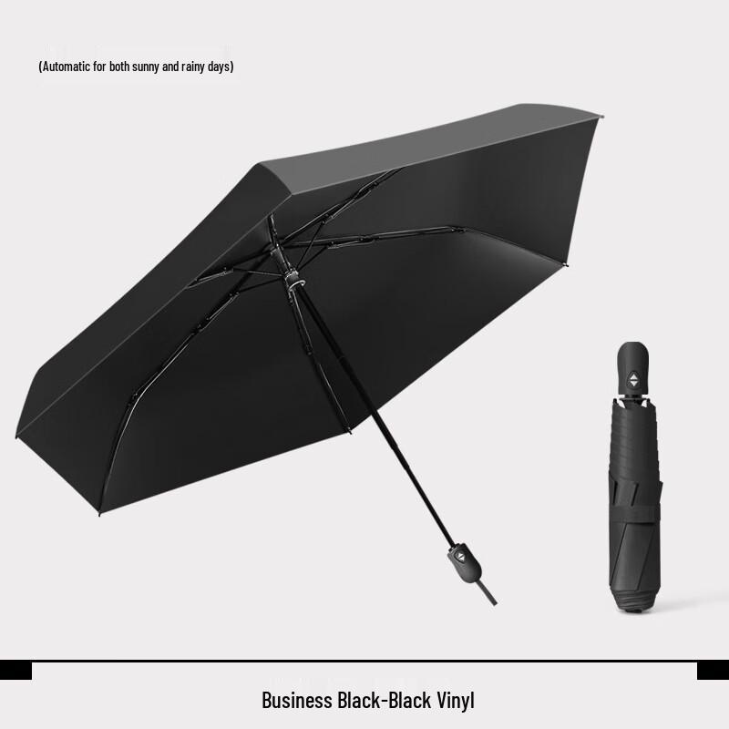 Zuoyou Ultra-Light 3-Fold Black Sun Protection Umbrella