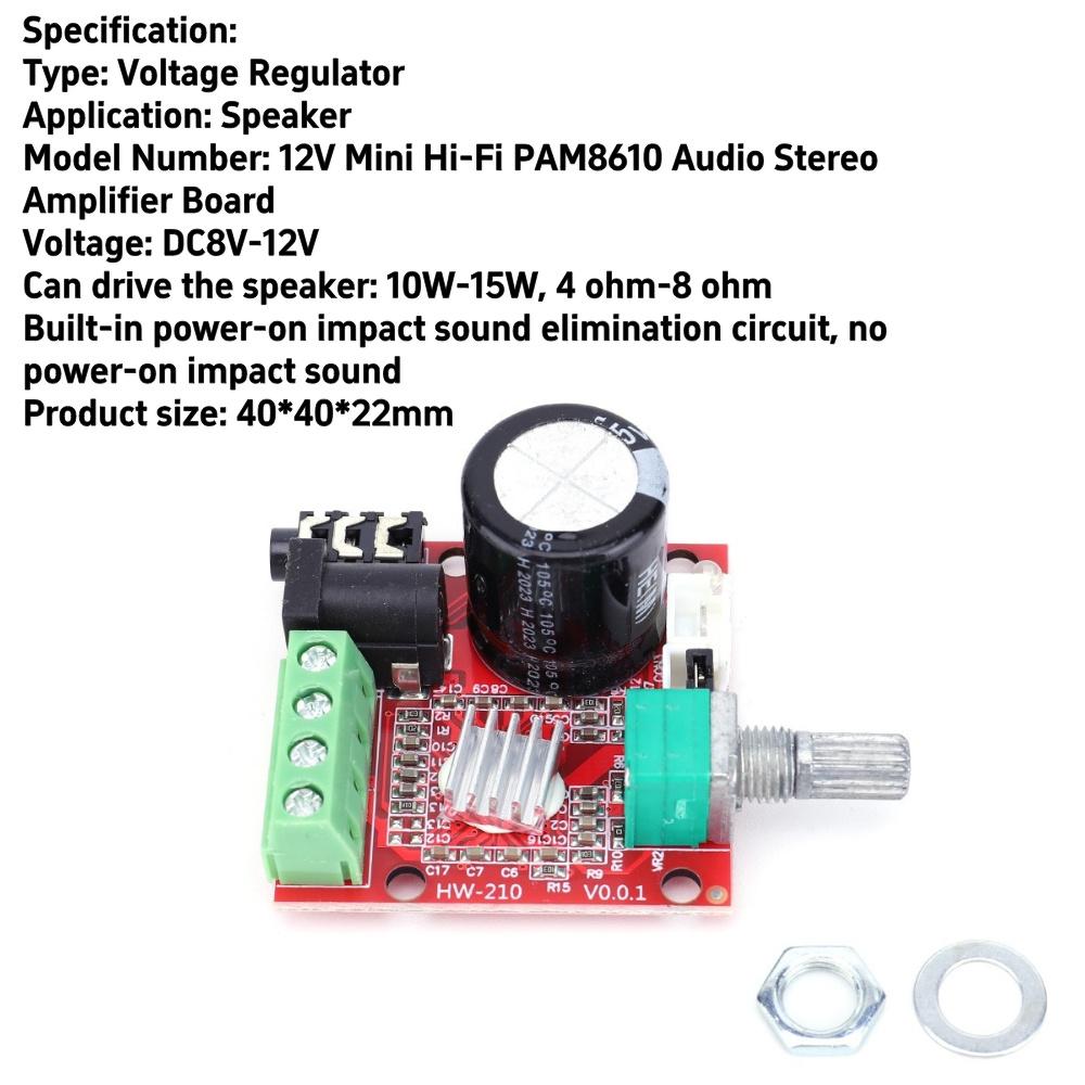 2 X 15W PAM8610 Digital Audio Amplifier Board Dual-channel Class D Audio Power Amplifier Board Module with Delay 12VGood Product