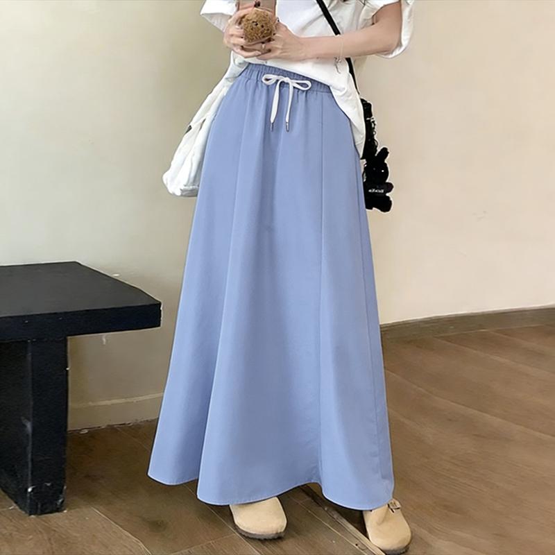 ZANZEA Damskie luźne, długie spódnice w pasie na co dzień