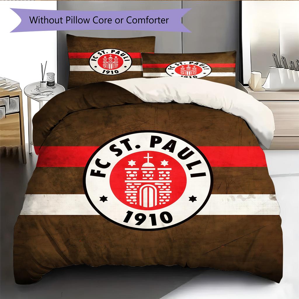 FC St. Vzorovaný povlak na peřinu Pauli Sada povlečení Domácí dekorace Dárek (1 * povlak na peřinu + 2 * povlak na polštář bez jádra)