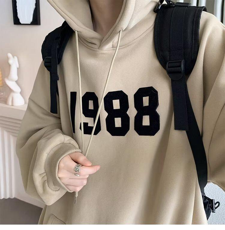 Herren Trendy Lockerer Kapuzenpullover mit Aufdruck - Herbst/Winter 2022 Plus Samt Pullover Sweatshirt