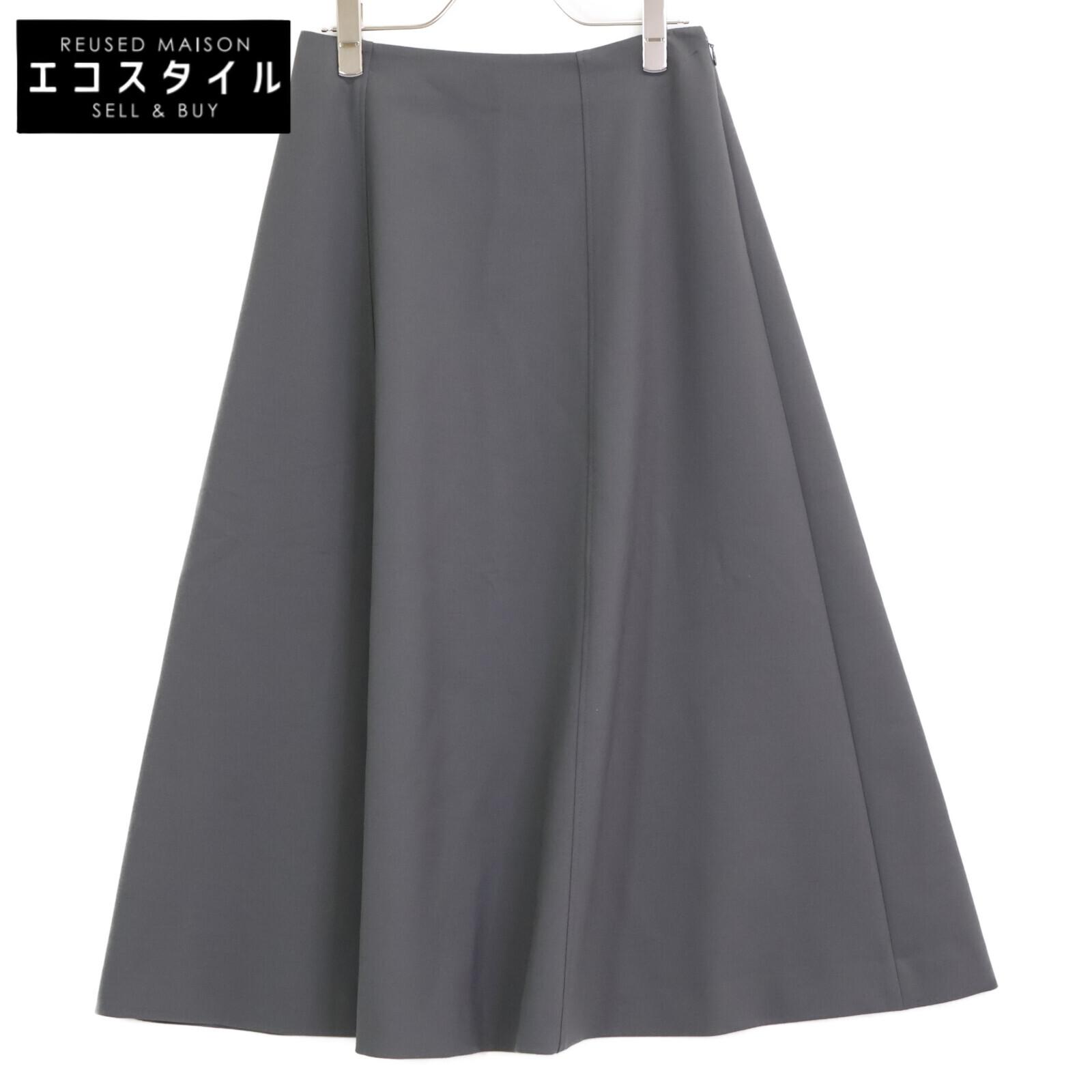

theory luxe 22Stainless Steel 03-2107310 Gray Polyester A-Line Long Skirt skirt 36 grayUsed