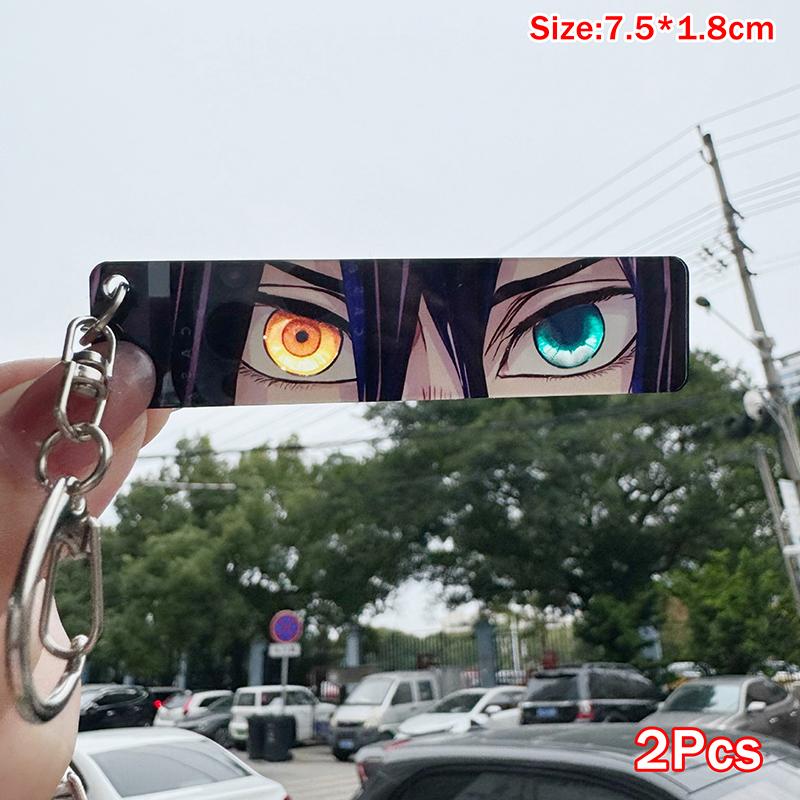 

2/9Pcs Anime Card Keychain Demon Slayer Decorate Kawaii Girl Acrylic Backpack Accessories Cartoon Surrounding Portable Toy Gift