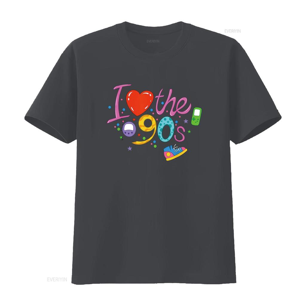 I love the 90s party outfit retro T Shirt Black 3X Large vintage Washed Unisex Casual Top For Everyday Wear homme Versatile
