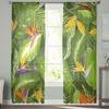 Hawaii Tropical Plant Palm Leaves Tulle Sheer Window Curtains for Living Room the Bedroom Modern Voile Organza Curtains Drapes