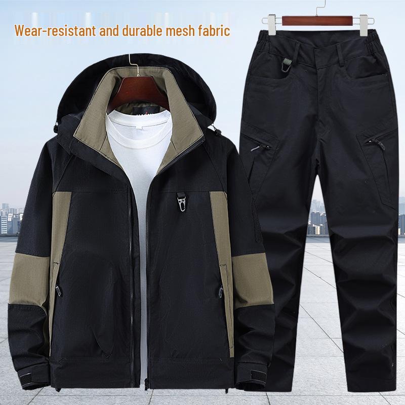 Unisex Wear-Resistant Camouflage Suit: Spring/Autumn Workwear Jacket, Plus Size, Lined for Labor Protection and Mountaineering