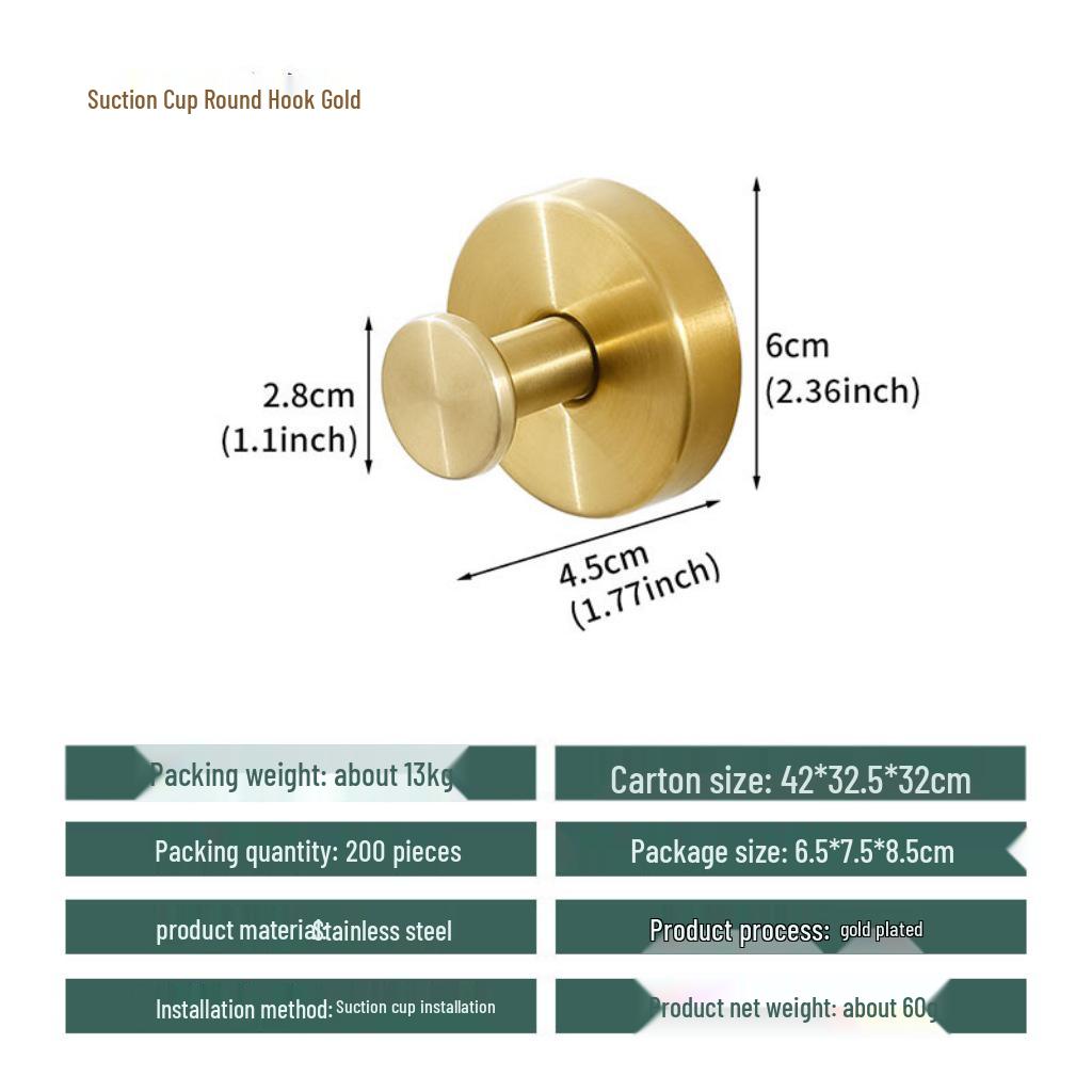 Heavy-Duty No-Drill Suction Cup Hook for Wall & Door