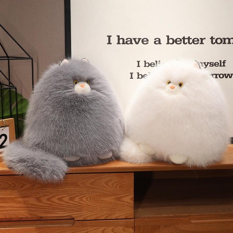 Cartoontoy Cat Plush White Soft Animal Doll Cloth Birthday Gift Decoration Home