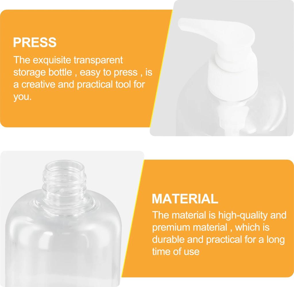 Bathroom Home Bottles Soap Dispenser Shower Storage Transparent 3pcs 500ml Container Cream Lotion Portable Pump