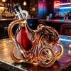 Octopus Wine Bottle 3D Whiskey Decanter, Nautical Art Collectible Bottle, 350ml Glass Unique Design Decorative Liquor Home Bar Decanter for