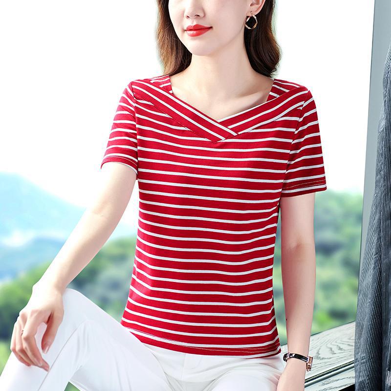 Women s 2026 Summer Green Short-Sleeved Whitening Slimming Casual Top 2XL (120-129 lbs)