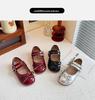 Girls' Silver Mary Jane Leather Shoes - Sweet Flat Soft Sole Children's Style