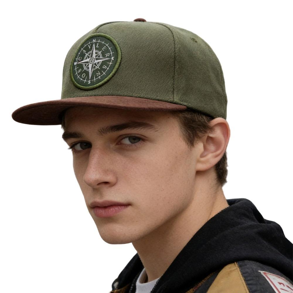 

Cool Baseball Cap American Street Snapback Hat Casual Flat Brimmed Hat for Men Women зелёный
