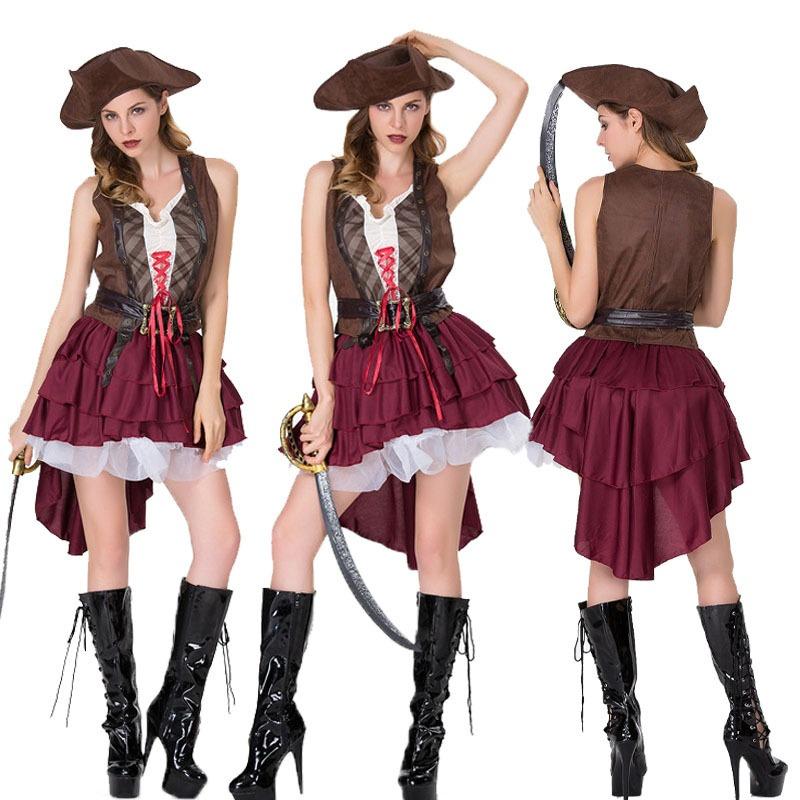 Halloween Costume, Adult Female Somali Pirate Costume Game Uniform