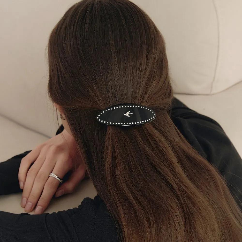 Colombe d Or (W) Stone Oval Hair Pin Black HL1H63100BKXXX