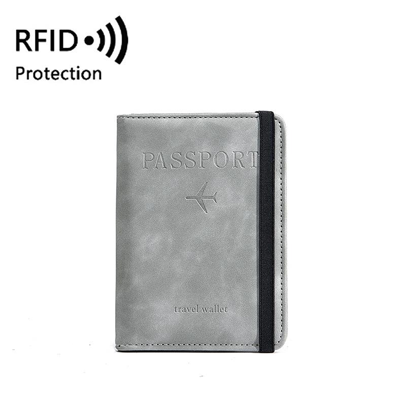 Cross-Border PU Leather RFID Passport Holder & Travel Wallet