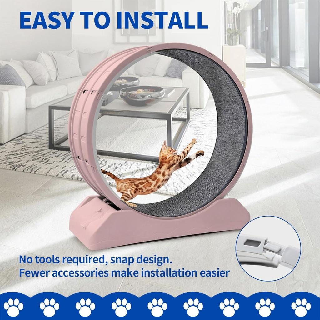 Cat Exercise Wheel Cat Wheels for Indoor Cats,Cat Treadmill Wheel Exerciser with Carpeted Runway, Cat Wheel for Fitness Weight.