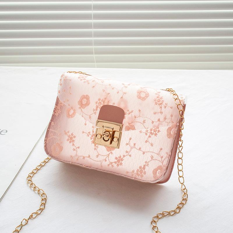 Spring New Product Fashion Lace Small Square Bag Casual Mobile Phone Bag Mini Women's Bag Chain Bag