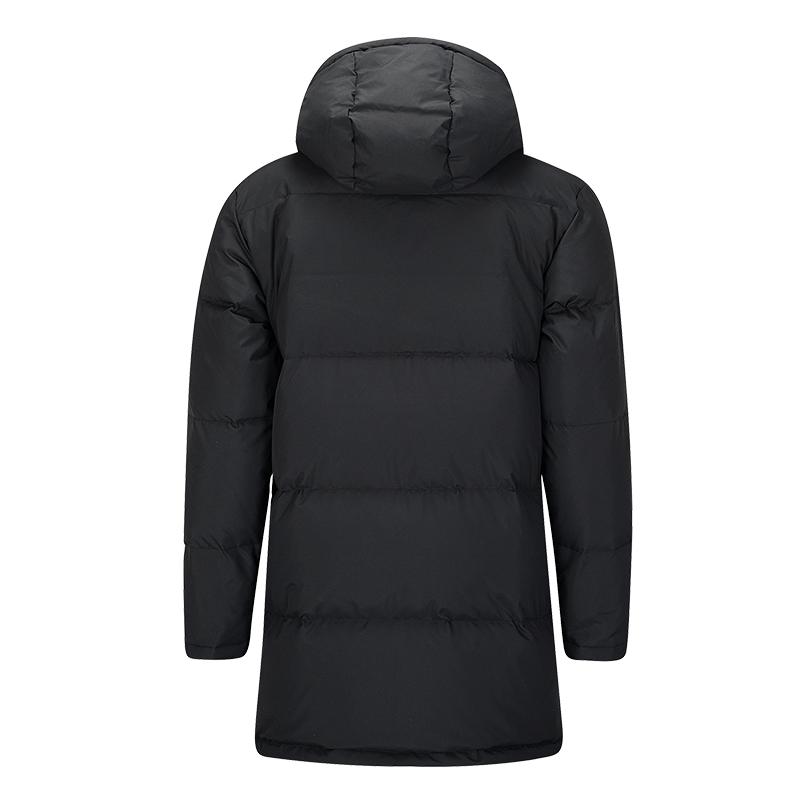 Li-Ning Mid-Length Hooded Warm Thick Down Jacket Unisex Outerwear Black AYMT379-1