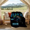 Bmx Rider Performing Extreme Tricks Personalized Outdoor Blanket Personalized Text Ultrasoft Great For Picnics Outdoor Travel And Camping Sofa Office