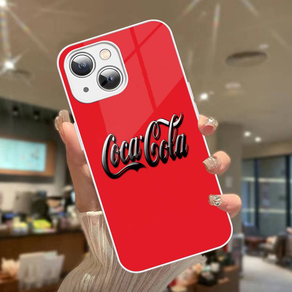 Hot C-Coca Drinks C-Cola Tempered Glass For Iphone 14 13 12 11 Pro Mini XS MAX 14Plus X XS XR Fundas