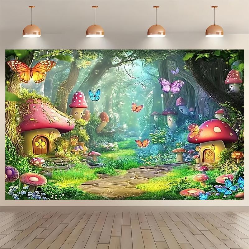 1 Magical Forest Photography Background Polyester Fabric Fairy Tale Fairyland Scene Home Decoration Photography Props