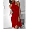 2025 Summer Halterneck Loose Irregular Casual Beach Dress for Women