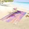 Pink Seashell Beach Towel Sparkle Shell Starfish Print Dreamy Beach Design Quick Dry Soft Bath Towel For Women Girls Gift