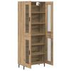Highboard 2 pcs Artisan Oak Engineered Wood and Glass