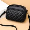 Dámská malá taška přes rameno Mřížkovaná PU kůže Zip Lehká Nastavitelný popruh Módní taška přes rameno Černá Jedna velikost