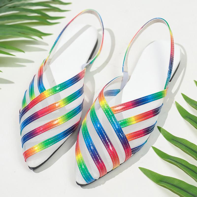 Fashion Simple Versatile Woman Shoes 2025 Summer New Pointed Flat Shoe Fashion Women's Sandals Anti Slip Women Slippers Zapatos De Mujer