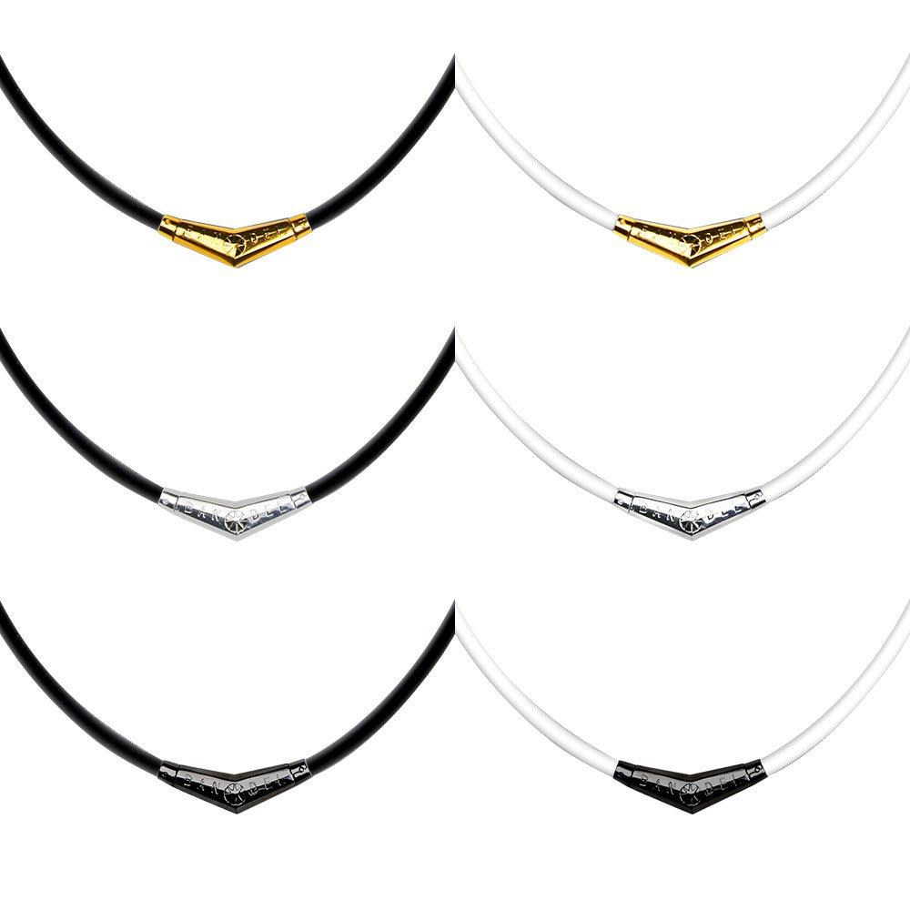 Titanium Rubber Necklace x 45cm Black x Gold 45cm [BANDEL] [Limited Edition] (Black Gold)