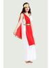 Ancient Egyptian Greek Masquerade Costume with Red Shawl for Adults