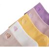 LANGSHA Embroidered High-Quality Pure Cotton Women's Socks, All-Cotton Mid-Calf Forest-Style Ins Solid Color Trendy Socks, 5 Colors 5 Pairs Set