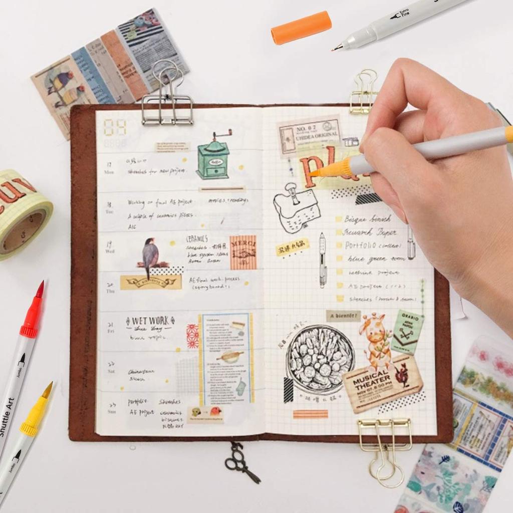 Shuttle Art Color Watercolor Brush Brush 56 Color Brush Ultra Fine Twin Quick For Coloring Homework Pens, Pens, Pens, Set, Water-Based Pens, Pens,