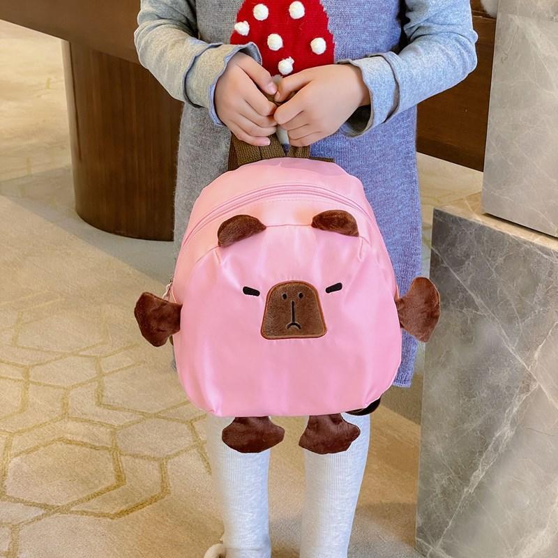 

Backpack Child Capybara With Cute Animal Design For School Outings And Small розовый