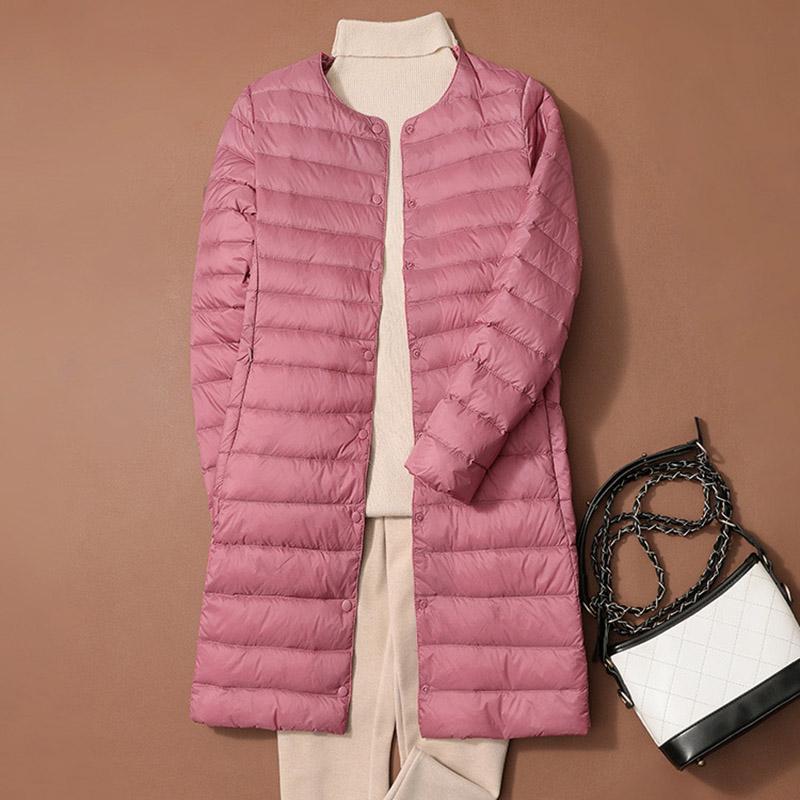 Women Winter Coats Autumn Winter O-Neck Female Thin Duck Down Jackets Portable Windproof Puffer Parkas