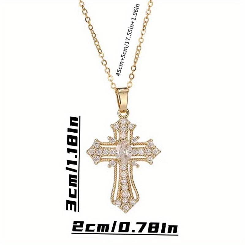 Vintage Punk Cross Necklace Fun Pendant for Daily Wear Collarbone Chain Women Gift