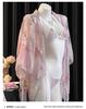 Elegant Japanese Chiffon Kimono Nightgown with Bow Embroidery