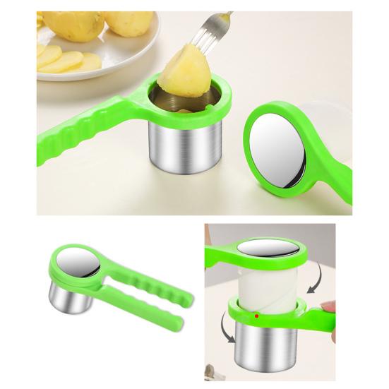 Rotary Garlic Press Vegetable Masher 304 Stainless Steel Manual Crusher with Nylon Handle Multi-Purpose Kitchen Utensil