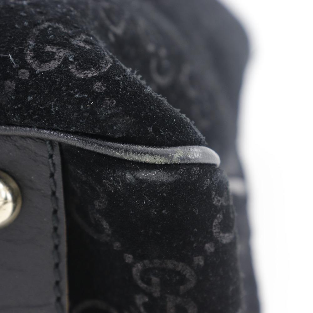 GUCCI GG Shelly line Tote Bag 162160 black Suede unisex Used