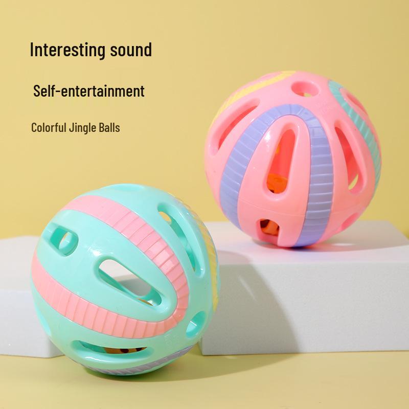 

Мячик для кошки с колокольчиком: Самоиграющее развлечение для котят для снятия скуки 2 Large 8cm Mix Color Bell Balls